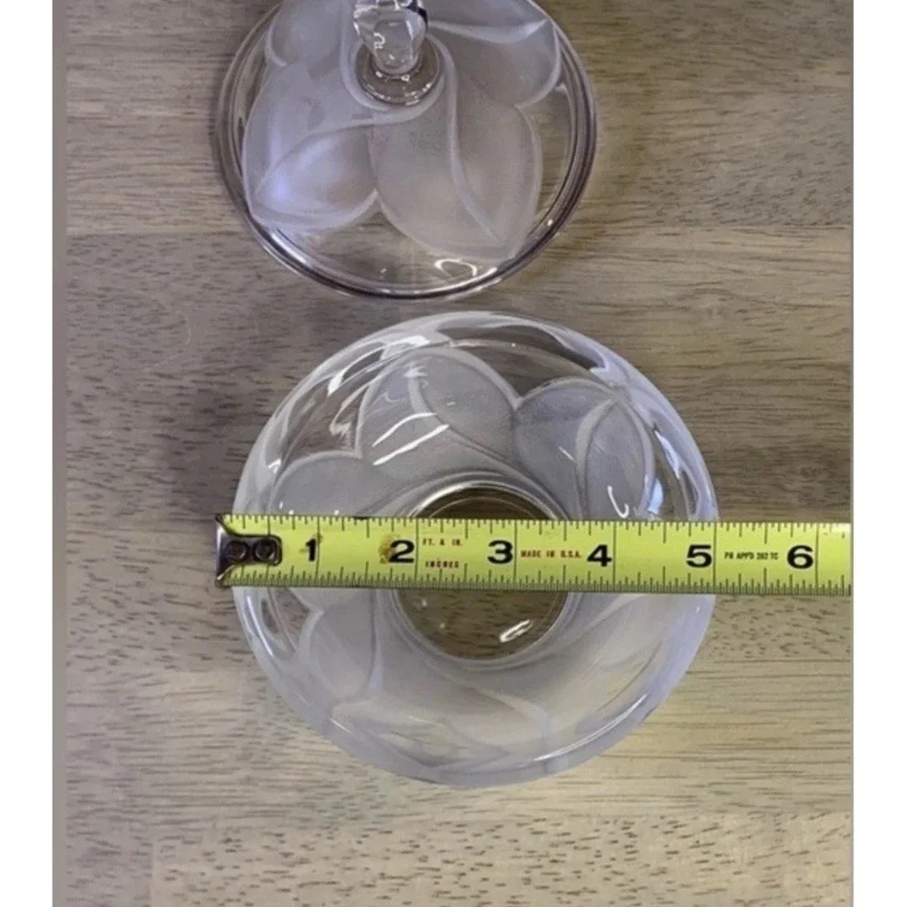 Vintage Cristal D'Arques *Clear & Frosted* Leaded Crystal Candy Dish With Lid
